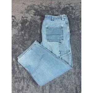 Vintage Old Navy Painter Jeans Mens 38x30 Light Wash Relaxed Fit Carpenter Denim